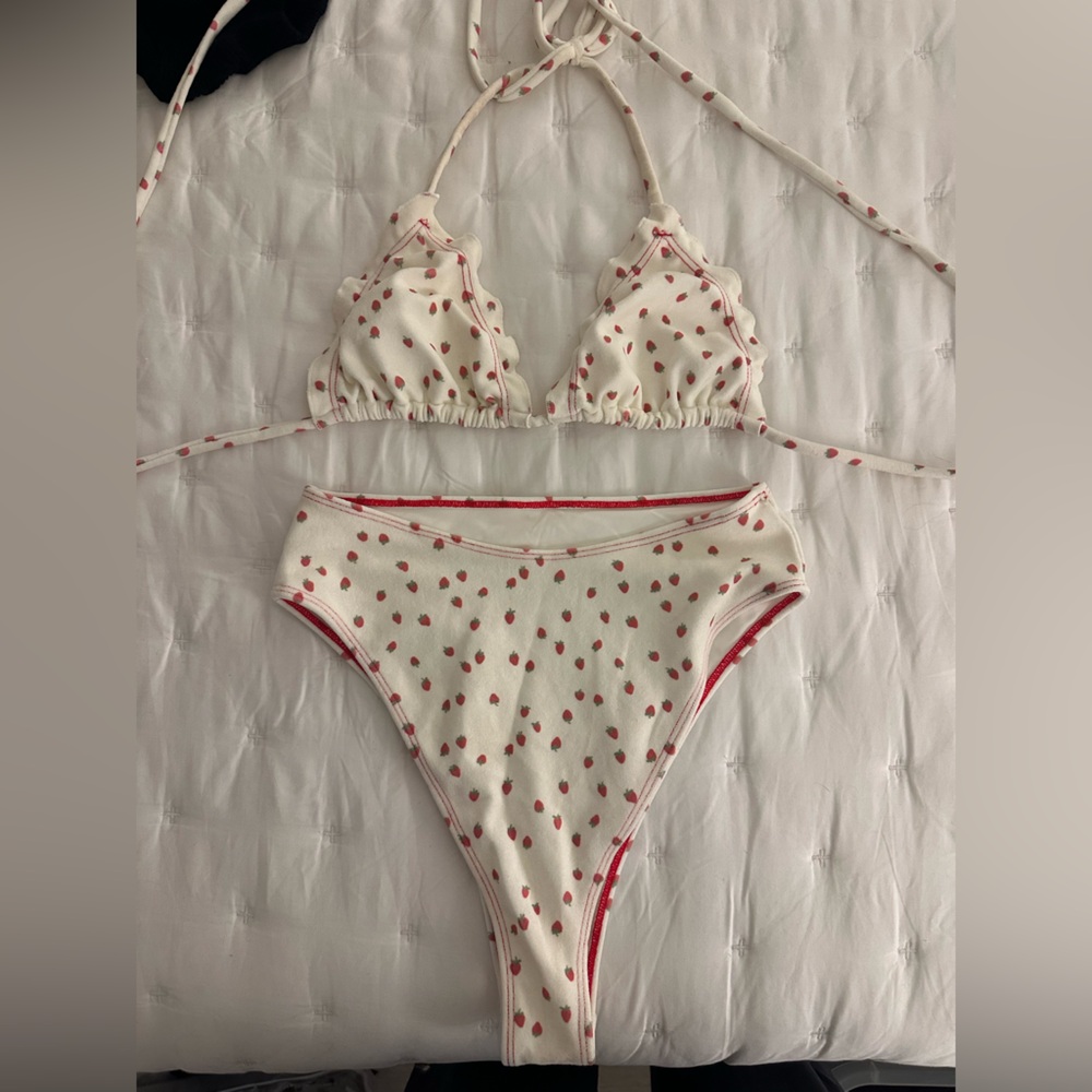 Frankie's Bikinis Cream Strawberry Bikini